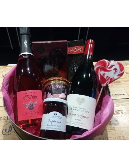 Coffret Saint-Valentin Champagne, Vin, Chocolat . . . - Chai N°5