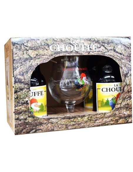 Coffret La Chouffe Blonde 4 bouteilles + 1 Verre - Chai N°5