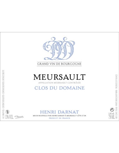 Vin Meursault Clos du Domaine 2015 Magnum - Henri Darnat - Chai N°5