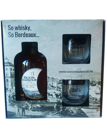 Whisky Coffret Moon Harbour Fûts de Sauternes + 2 Verres - Chai N°5