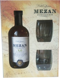Rhum Coffret Mezan X.O. Jamaïca + 2 Verres - Chai N°5