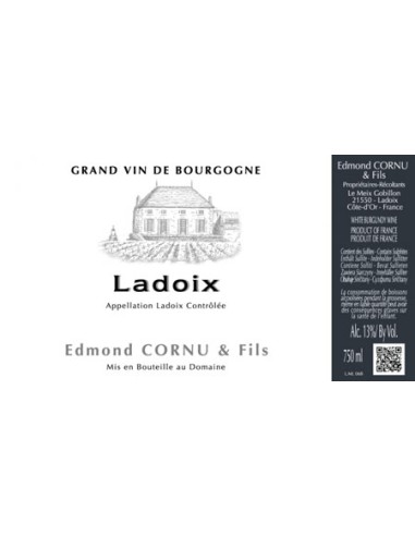Vin Ladoix Blanc 2018 du Domaine Edmond Cornu & Fils - Chai N°5