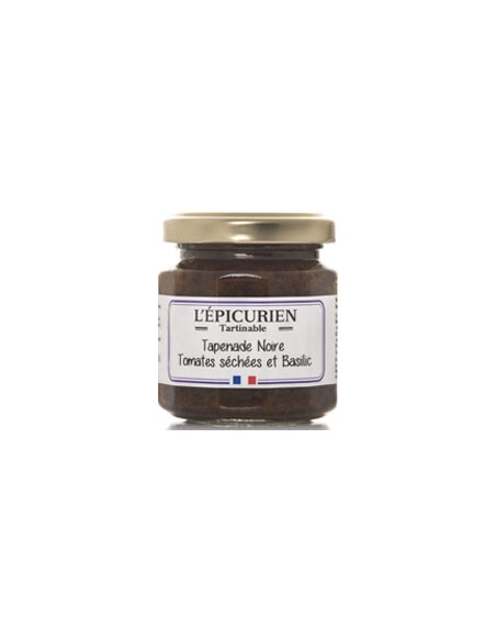 Tartinables Tapenade Noire Tomates séchées et Basilic 100g - L'Epicurien - Chai N°5