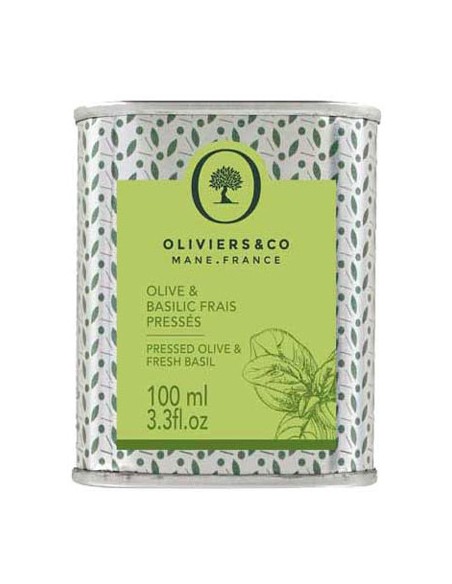 Huile d'Olive & Basilic Frais Pressés 100 ml - Oliviers & Co - Chai N°5