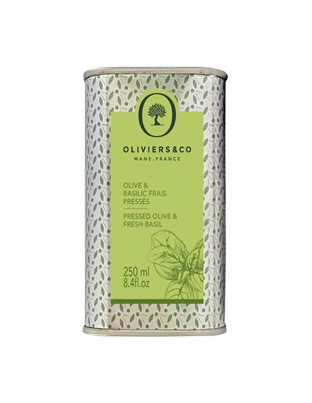 Huile d'Olive & Basilic Frais Pressés 250 ml - Oliviers & Co - Chai N°5