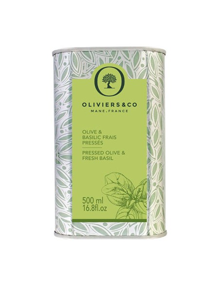 Huile d'Olive & Basilic Frais Pressés 500 ml - Oliviers & Co - Chai N°5