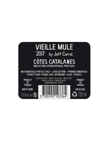 Vin Vieille Mule 2017 By Jeff Carrel - Chai N°5