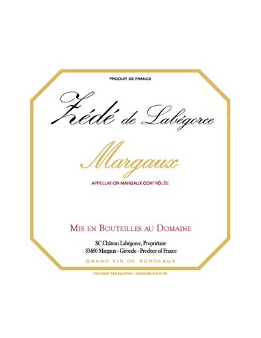 Vin Zédé de Labégorce Margaux - Chai N°5