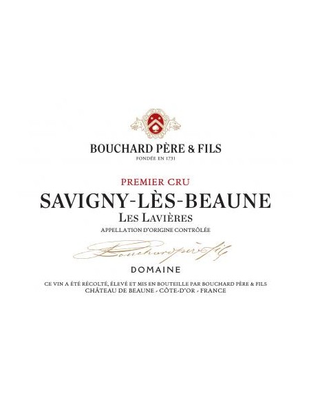 Vin Savigny-Les-Beaune 1er Cru Les Lavières - Bouchard Père & Fils - Chai N°5 Vin Savigny-Les-Beaune 1er Cru Les Lavières - Bouchard Père & Fils - Chai N°5