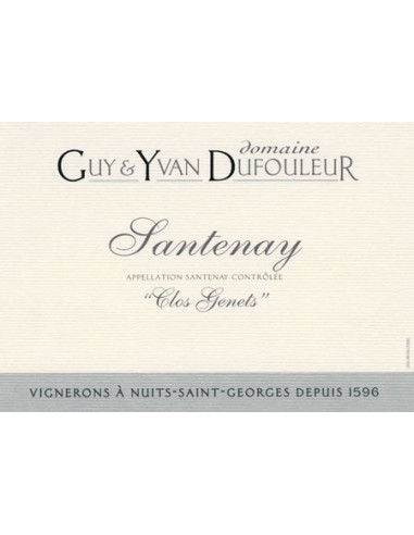 Vin Santenay Clos Genêts 2018 en Magnum - Domaine Dufouleur - Chai N°5