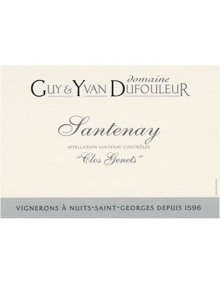 Vin Santenay Clos Genêts 2018 en Magnum - Domaine Dufouleur - Chai N°5