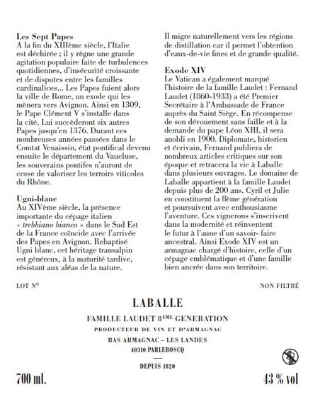 Armagnac Exode XIV - Château Laballe - Chai N°5