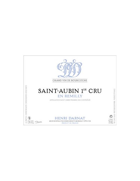 Vin Saint-Aubin Premier Cru 2016 En Remilly - Henri Darnat - Chai N°5