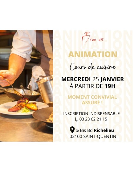 Cours de Cuisine le 25 Janvier 2023 - Les Ateliers de ML