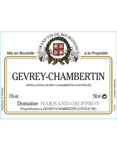 Vin Gevrey-Chambertin - Domaine Harmand-Geoffroy