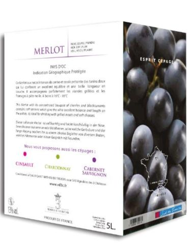 Vin Bib Merlot 5 L - Vd3C - Chai N°5