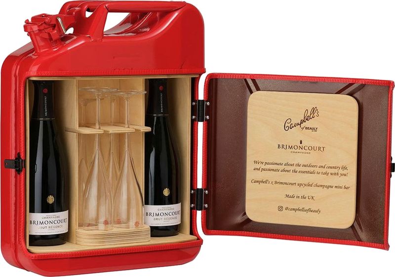 Brimoncourt Champagne Upcycled Jerry Can for Glasses