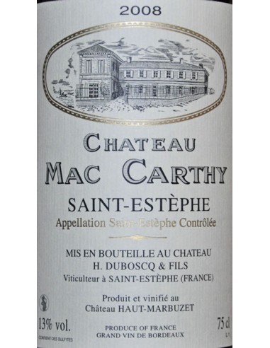 Vin Château Mac Carthy Saint-Estèphe - Chai N°5
