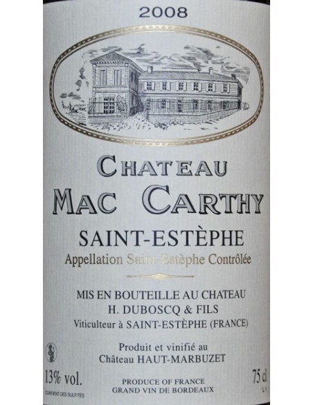 Vin Château Mac Carthy Saint-Estèphe - Chai N°5