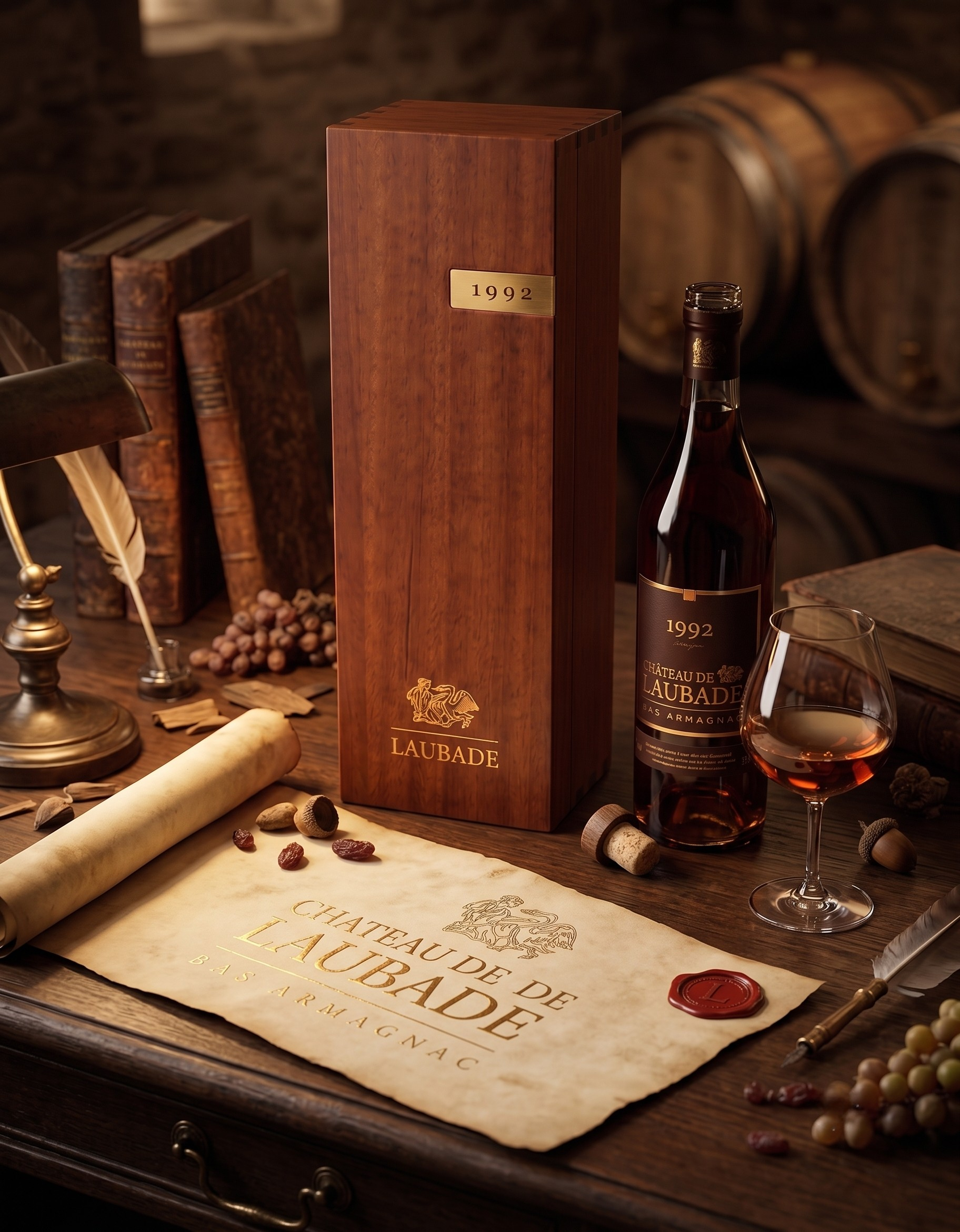 Armagnacs millésimés Château de Laubade — plus de 80 années en cave